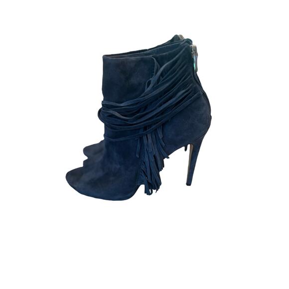 Vince Camuto peep toe suede bootie size 9.5 navy - Picture 1 of 8